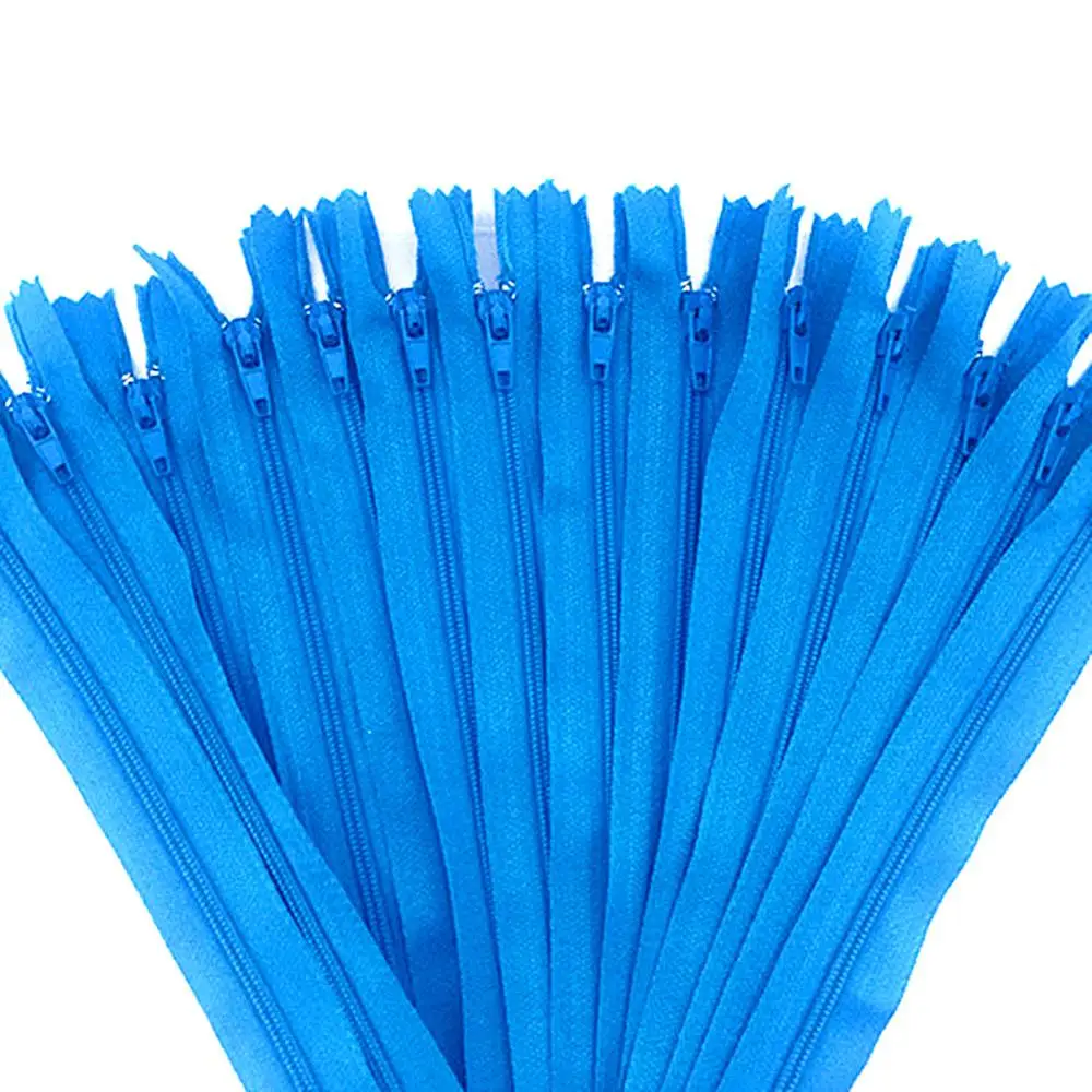 

10 pieces. 60cm (24inch) nylon coil, zipper, tailor, crafter and fgdqrs Blue