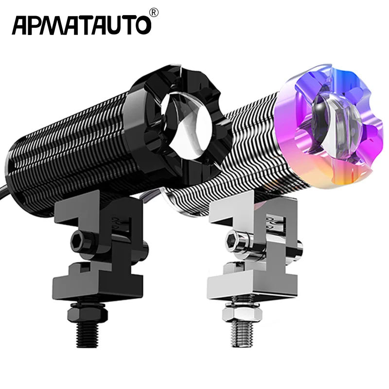 

1Pcs Motorcycles Headlight 6000k White Projector Lens LED Working Spot Light Motorbike Fog Lamp 5000LM LED Scooters Spotlight