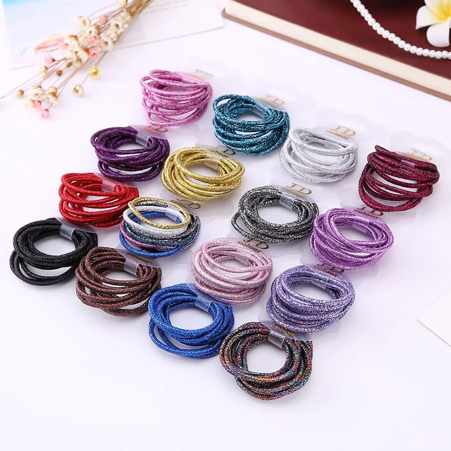 10pcs/lot  Cute Girl Ponytail Hair Holder Hair Accessories Thin Elastic Rubber Band For Kids Colorful Hair Ties