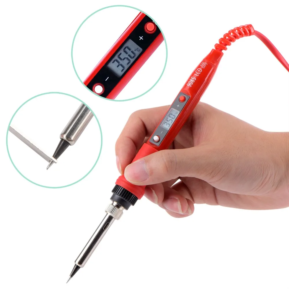 JCD 908S Electric Soldering Iron Kit LCD Digital Welding Pen BGA Soldering Iron Solder Welder Tip Tin Pencil for Home DIY 80W