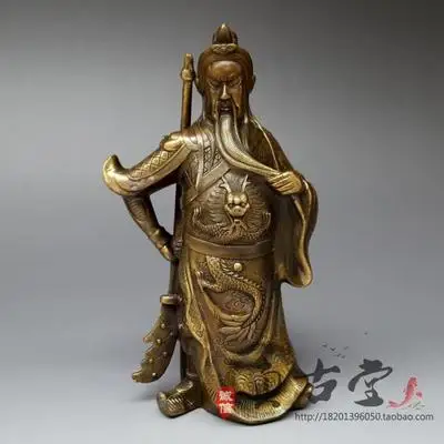 

Изысканный античный латунный подъемный нож Guan Gong, украшение для дома