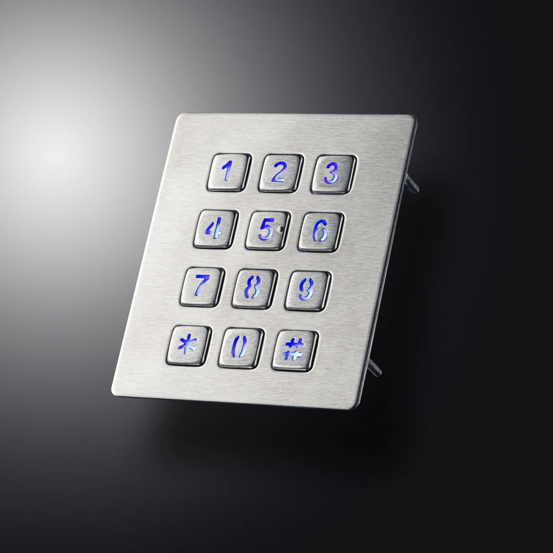 12 Keys 3x4 Matrix USB Kiosk Illuminated Keypads Metal Stainless Steel Backlit Numeric Keypad For Access Control Smart Locker