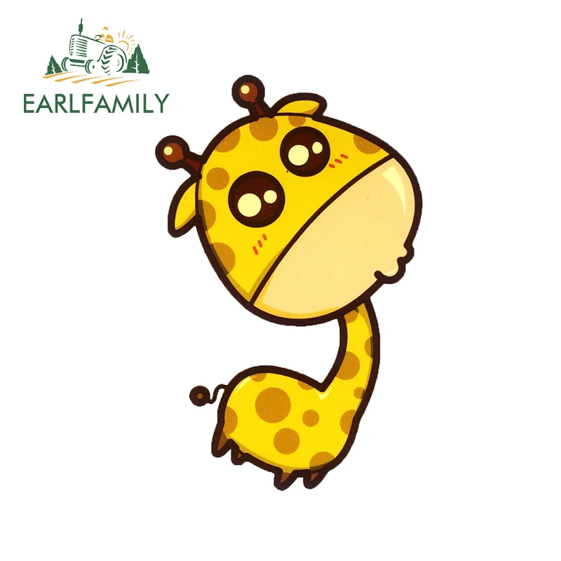 EARLFAMILY 13cm x 8.3cm for Giraffe Car Stickers Cute Waterproof Decals Cartoon Simple Helmet Motorcycle Decor Car Goods
