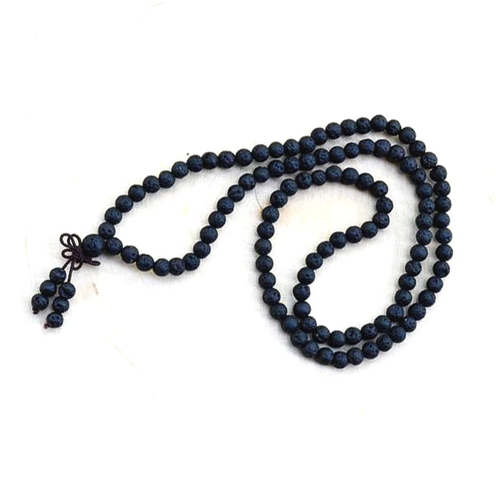 Lava Rock 108 Mala Bracelet For Man Yoga Meditation Bead  Bracelets Teen Boy Gift STRENGTH And COURAGE image 4