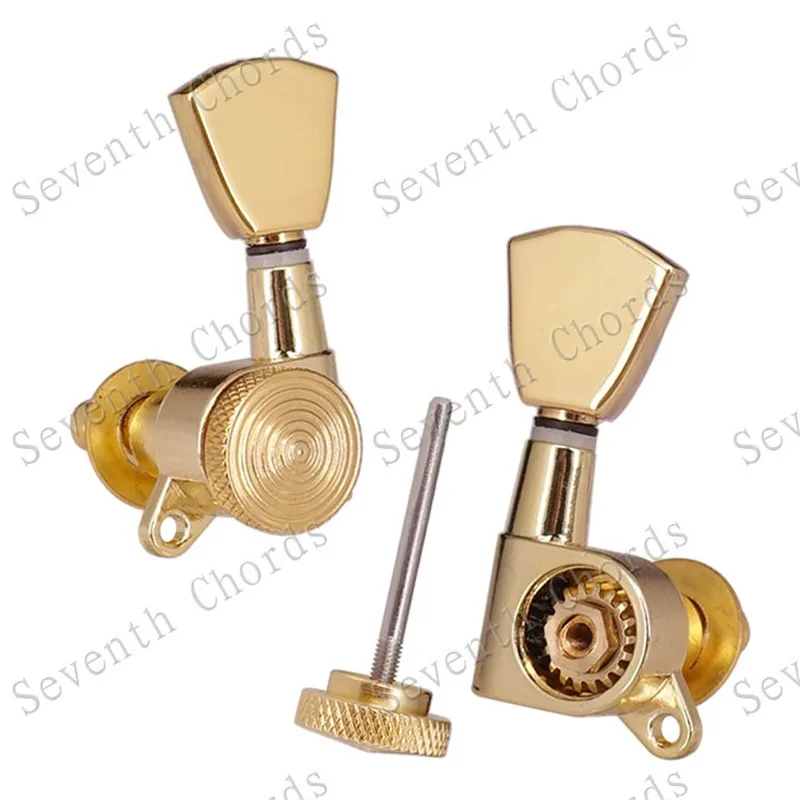 3R3L Goldene verriegelbare Gitarren-Stimmwirbel, Mechaniken für Akustik-, Elektro- und Folk-Gitarren, Zubehörteile – Detail 4