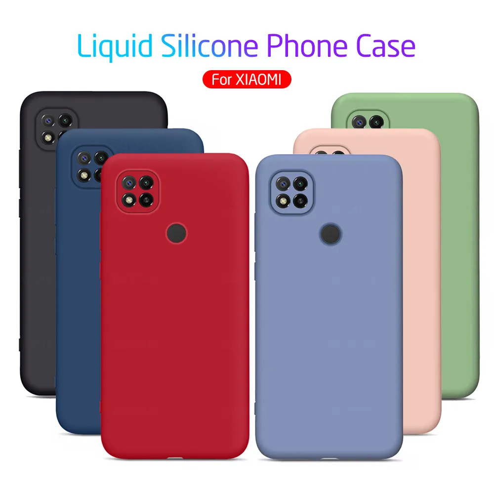 redmi9c Case Soft Candy Color Liquid Silicone Phone Back Cover For xiaomi redmi 9c 9 c c9 red mi 9c nfc smartphone Cases cover