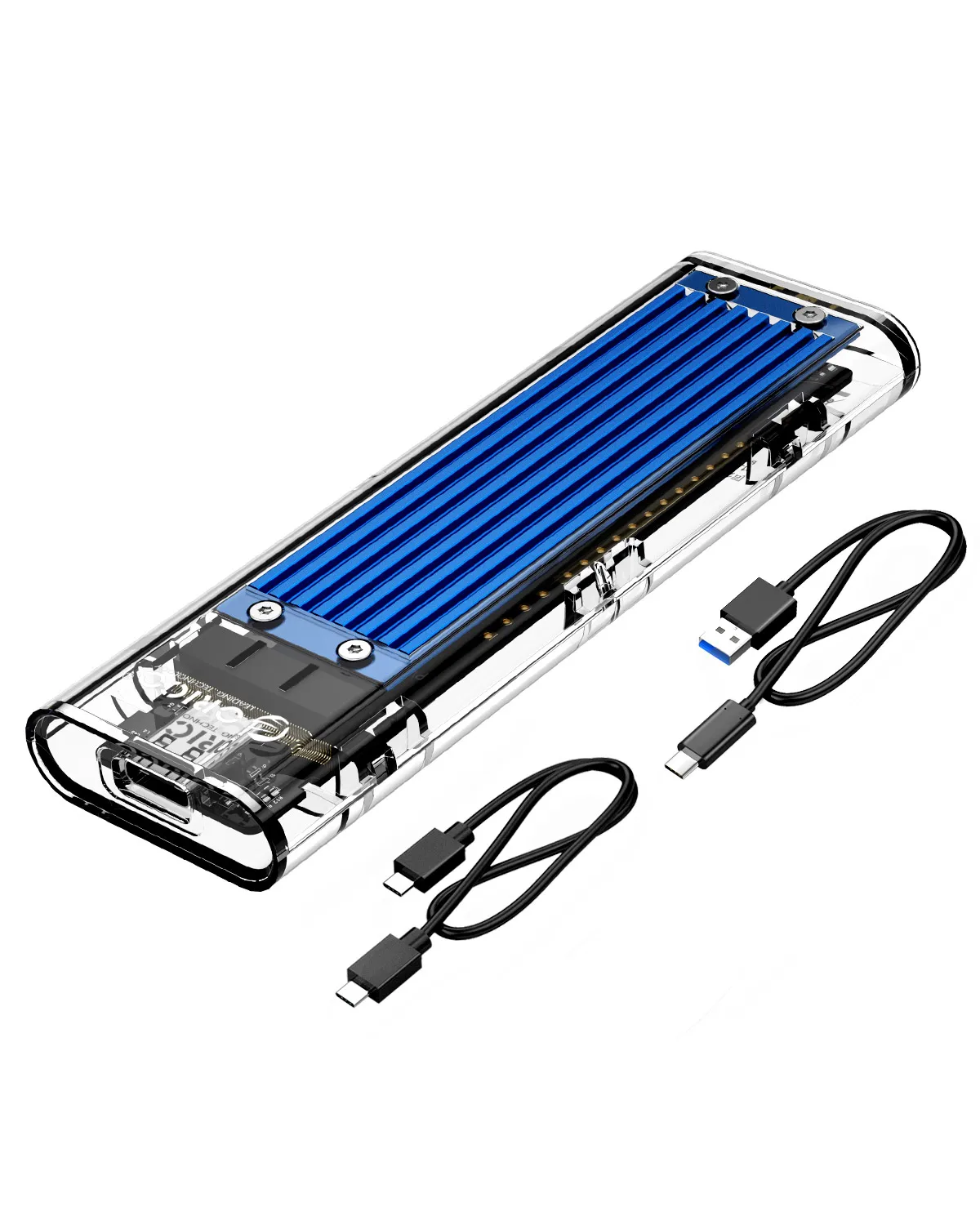 ORICO M2 SSD Case M.2 NVME SSD Enclosure M.2 to USB C Transparent