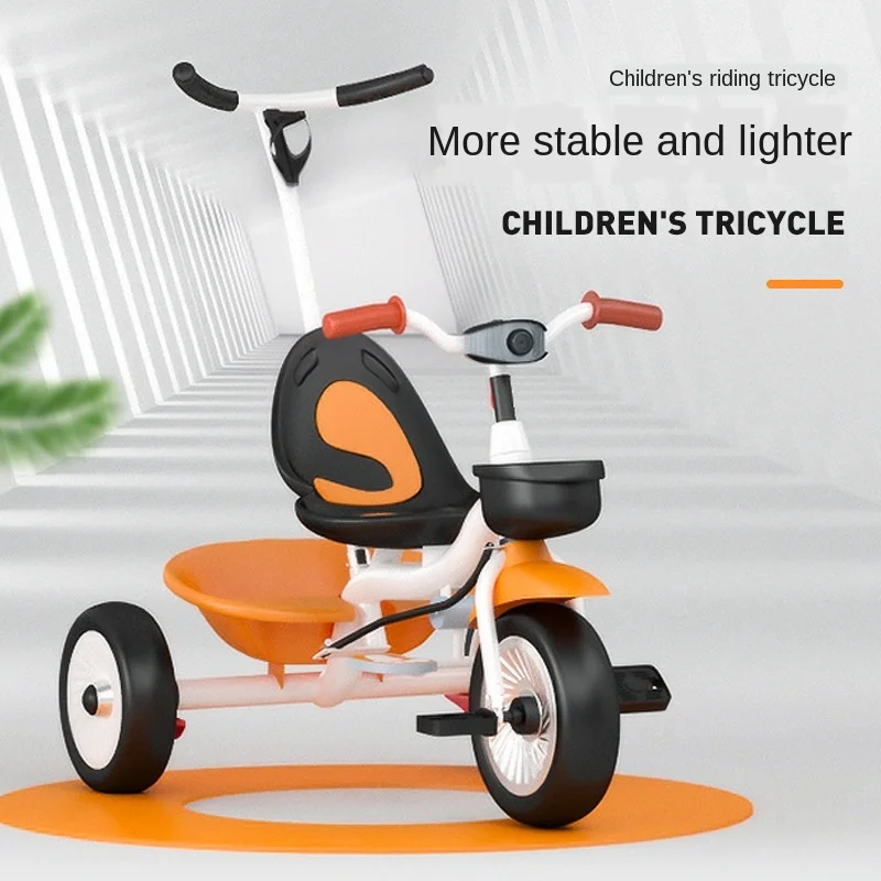 Triciclo infantil, bicicleta, andador com música, três rodas, 1-6 anos, presente para bebês, brinquedo de equilíbrio, carryberço