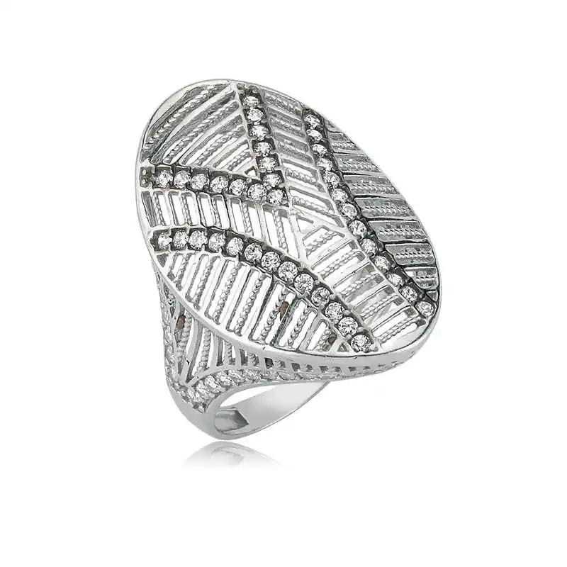 Sterling Silver Oval Women's Ring Zircon Stone 925 Sterling Jewelry Wedding Party Birthday Gift - Box - Ladies - Fashion - Botiva - Size - Turkish - Patterned Embroidered