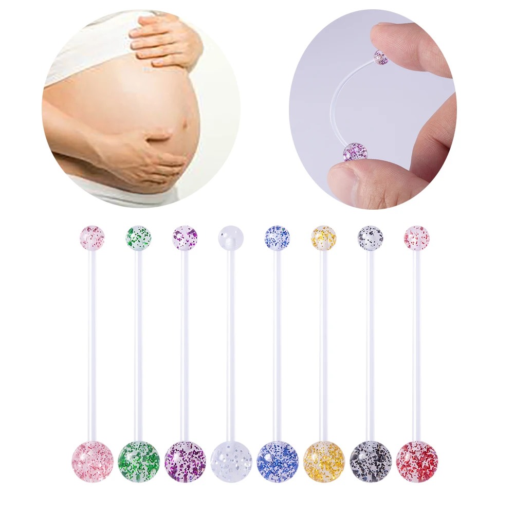 10-30pcs Acrylic Flexible Belly Button Rings Piercing Navel Bar Pregnancy Sport Maternity Retainer Sexy Women Body Jewelry 14G