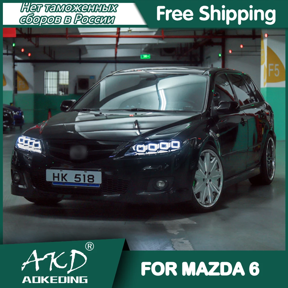 AKD Car Styling Head Lamp for Mazda 6 Headlights 2003-2015 Mazda6 All LED Headlight LED DRL Dynamic Signal Angel Eye Accessories