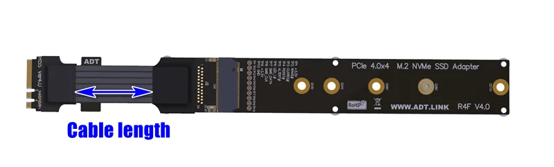 ADT-LINK R54SF 4.0 M.2 WiFi Adapter Key to M.2 NVME SSD Extension Cable Data Transfer Speed up to 40Gbps