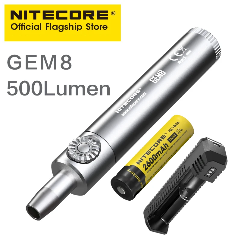 NITECORE GEM8 GEM10UV jewelry appraisal Lamp adjustable powerful jewel detection flashlight Gemstone UV Lantern with Battery