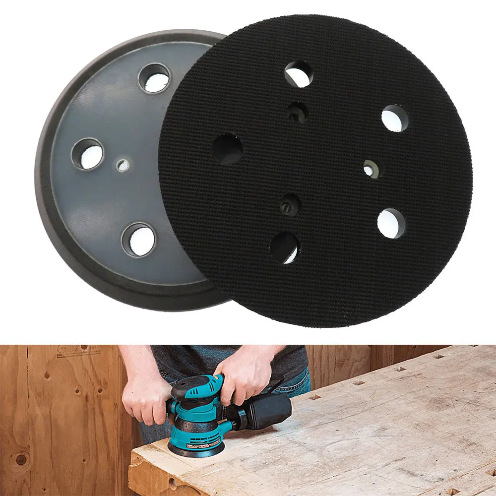 5 นิ้ว 125 มม.8 หลุม Back-up Sanding Pad Hook และ LOOP Sander Polishing Backing Pad สําหรับไฟฟ้า Grinde