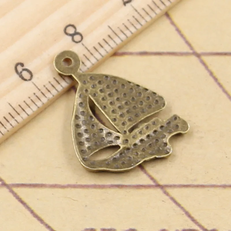 20pcs Charms Sailing Ship 24x17mm Tibetan Bronze Silver Color Pendants Antique Jewelry Making DIY Handmade Craft