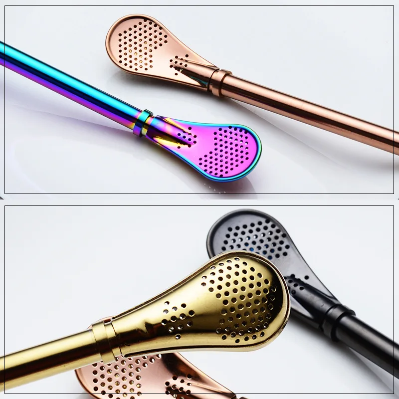(1pcs) Double Rings 15cm Stainless Steel Straw Yerba Mate Straw Bombilla Filter Straw - view 5
