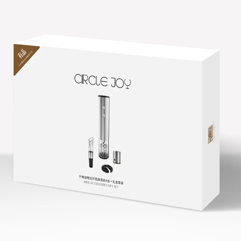 Kreis Freude Elektrische Flasche Opener 4-in-1 Geschenk Box Set 304 Edelstahl Verpackung Geschenk Geeignet Für familie Versammlungen