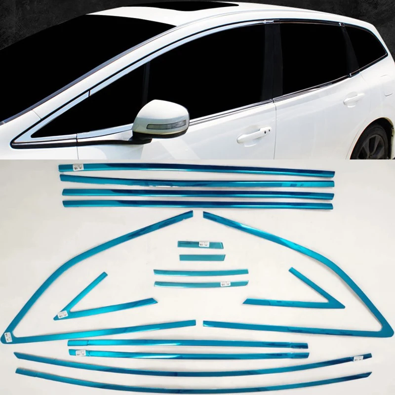 

For Honda Jade 2013-2020 16PCS Stainless Steel Car Window Trim Cover Exterior Body Decoration Car Styling Accessories