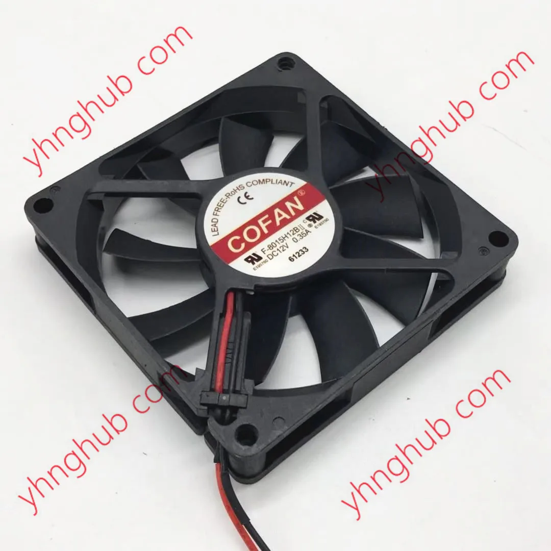 COFAN F-8015H12BII DC 12V 0.35A 80x80x15mm 2-Wire Server Cooling Fan