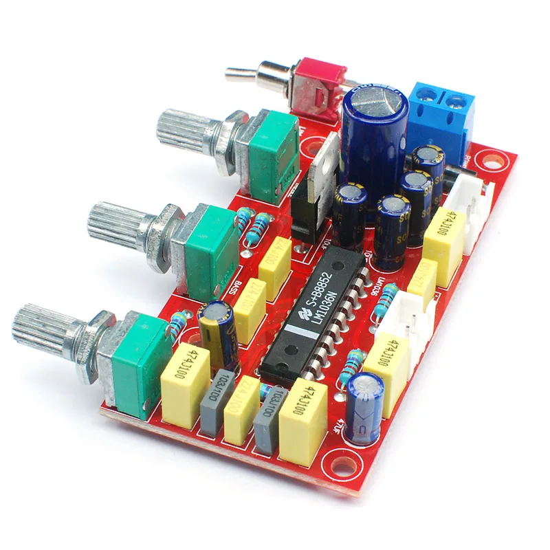 يونسيان LM1036 مكبر للصوت ايفي OP-AMP حجم لوحة تحكم ثلاثة أضعاف باس حجم EQ التحكم Preamp لمكبر للصوت