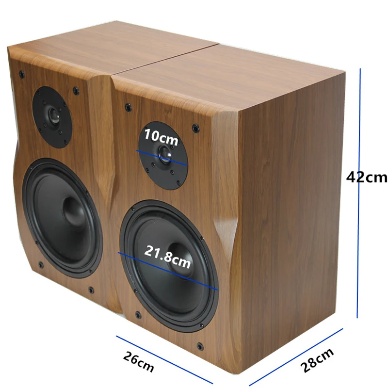 KYYSLB 80W 4-8 Ohm DS80 8.5 Inch Two Frequency Division Passive Bookshelf Speaker Two Unit Wooden Household Front Speaker