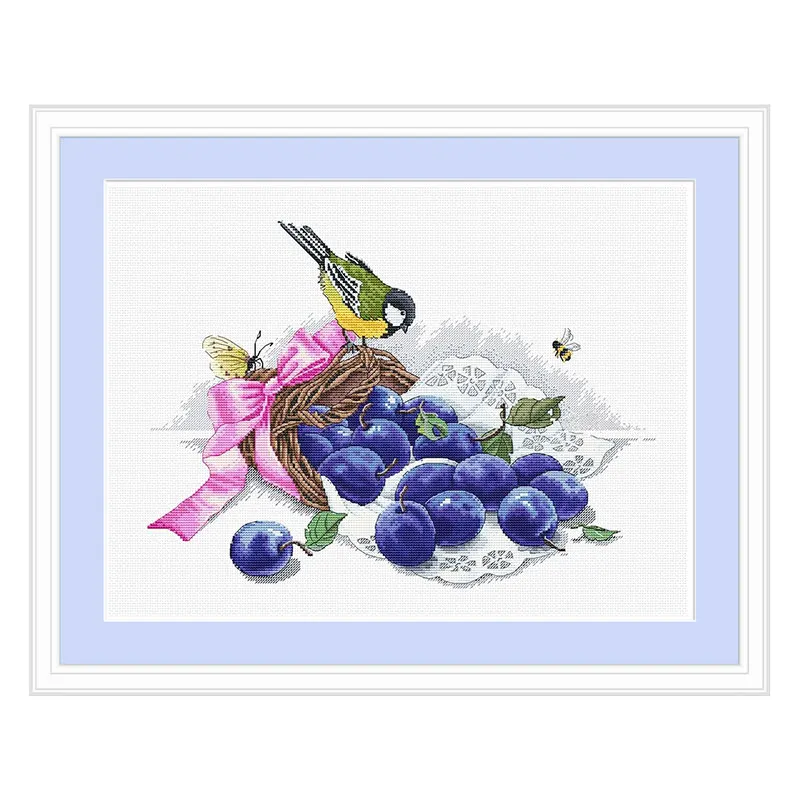 Fishxx Cross Stitch Kits New Product S296 Fruit And Small Tits Precision Printing Restaurant Decoration