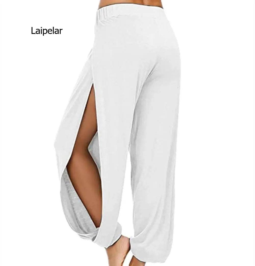 

Women's High Split Hippy Harem Yoga Pants Summer Cool Professional Breathable Loose Sport Pants Quick Dry Fitness Trousers