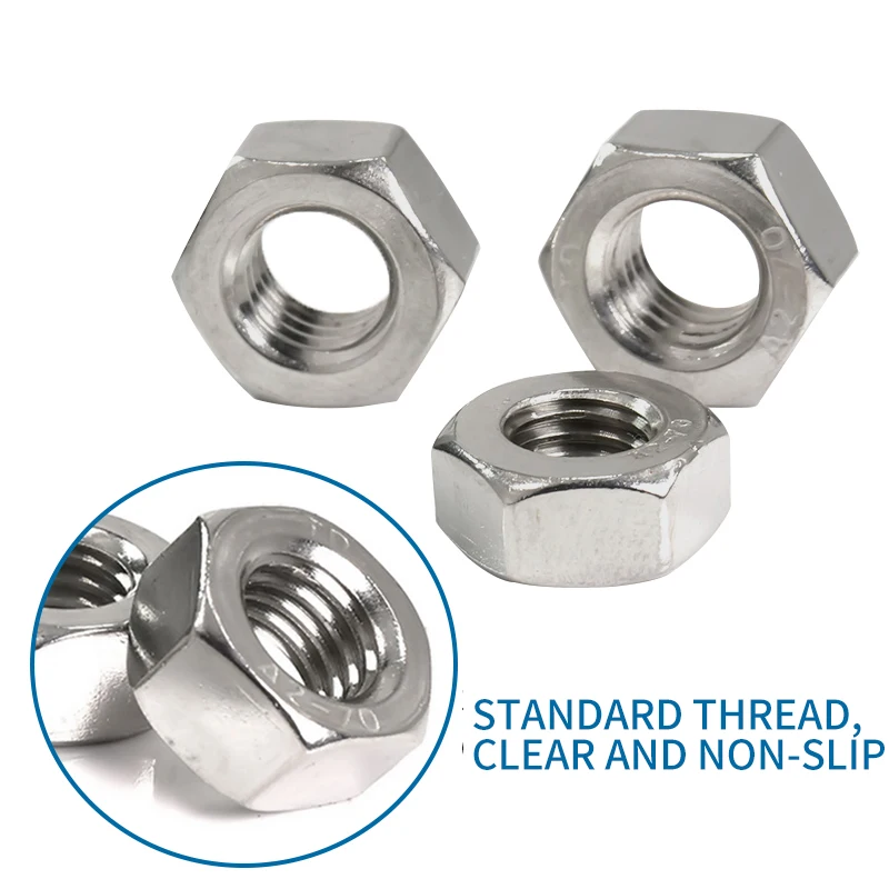 LUHUICHANG  m1 m1.2 m1.4 m1.6 m2 m2.5 m3 m4 m5 m6 or m8 (20pcs) Stainless Steel Metric Thread Hex Nut Hexagon Nuts Metric Nut