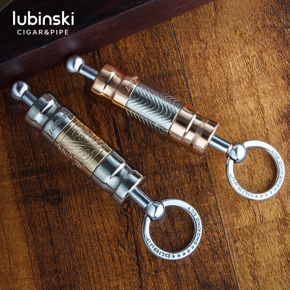 LUBINSKI Metal Cigar Punch 2 Sizes Cigar Cutter Sharp Stainless Steel Guillotine