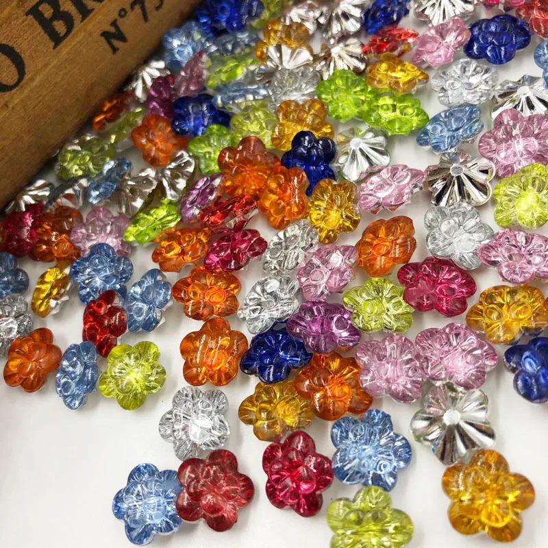 50pcs Della Miscela di Fiori di Plastica Bottoni Accessori di Cucito 14 millimetri PT130