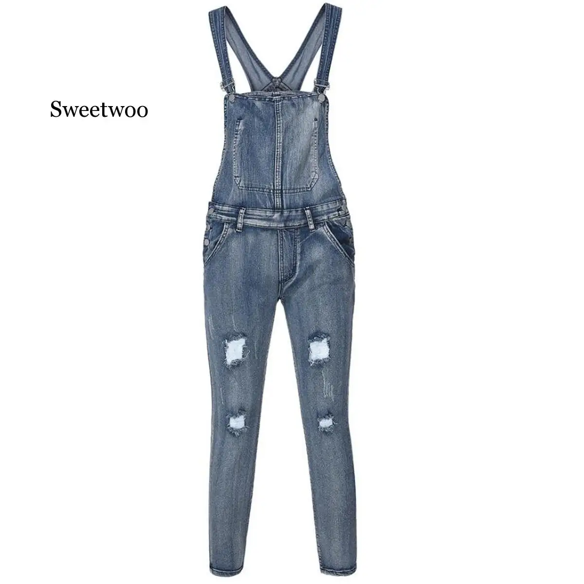 2020 New Men's  Overalls Large Size Huge Denim Bib Pants Fashion Pocket Loose Jumpsuits Male