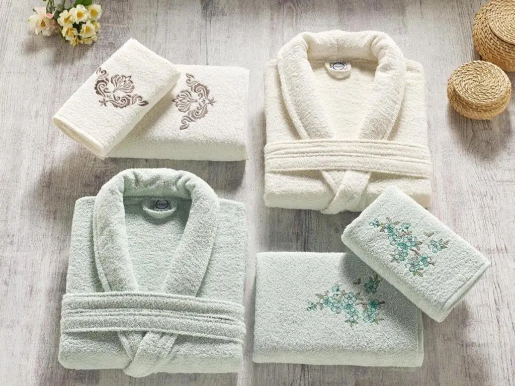 Ardora Curling Family Bathrobe Set Cream Mint