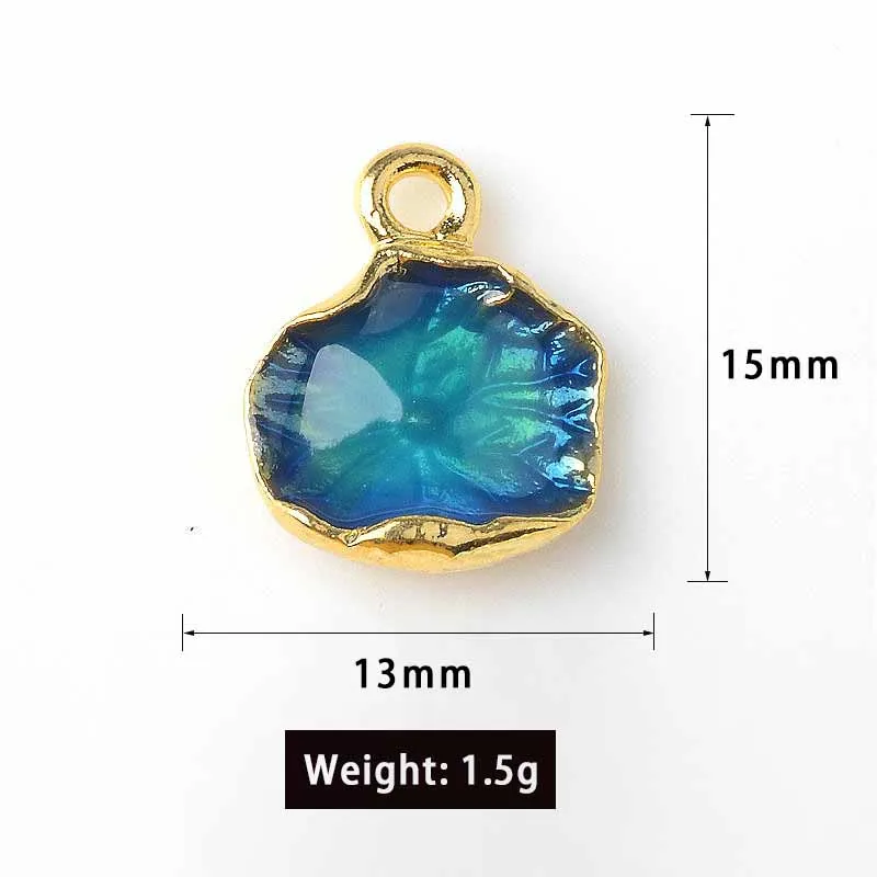 10pcs Alloy Metal Drop Oil Charms KC Gold Pendant For DIY Bracelet Necklace Jewelry Making Colorful Enamel Moon Star Lightning