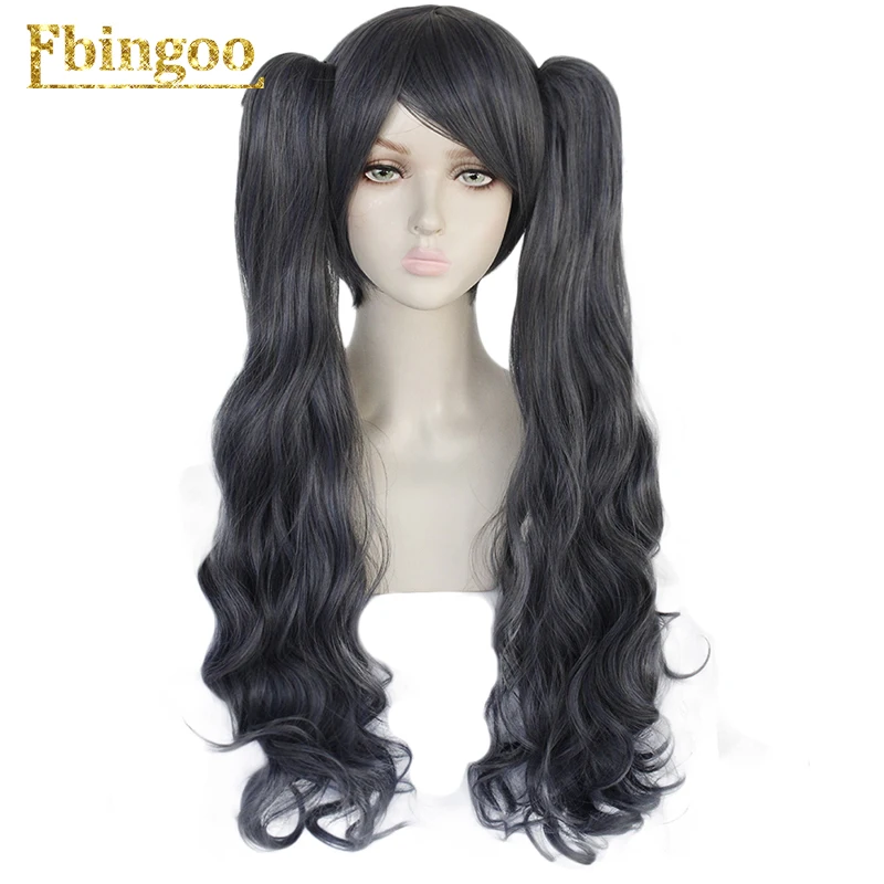 Ebingoo Black Butler Kuroshitsuji Ciel Phantomhive Cosplay Wig Blue Grey Mix Synthetic Hair Cosplay Wigs With Clip Ponytails