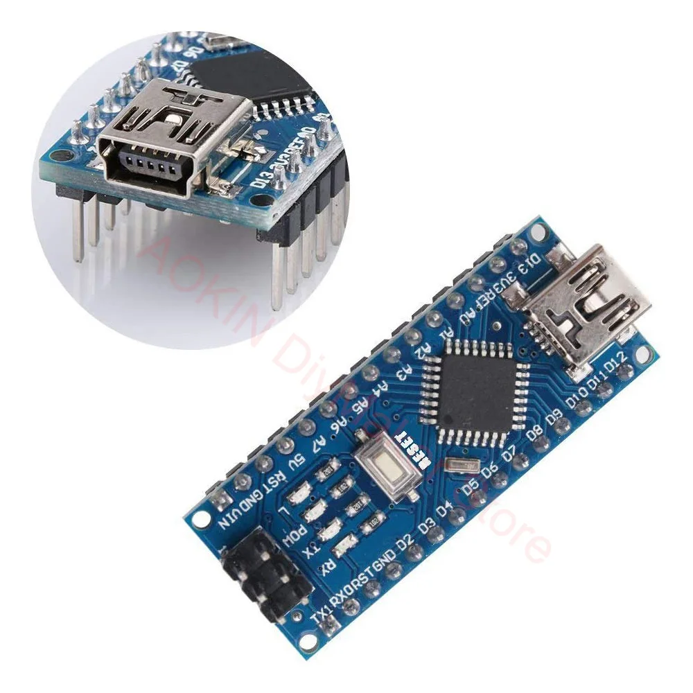 Mini Nano V3.0 Atmega328p 5v 16m Módulo de placa de controlador para Arduino, 10 piezas