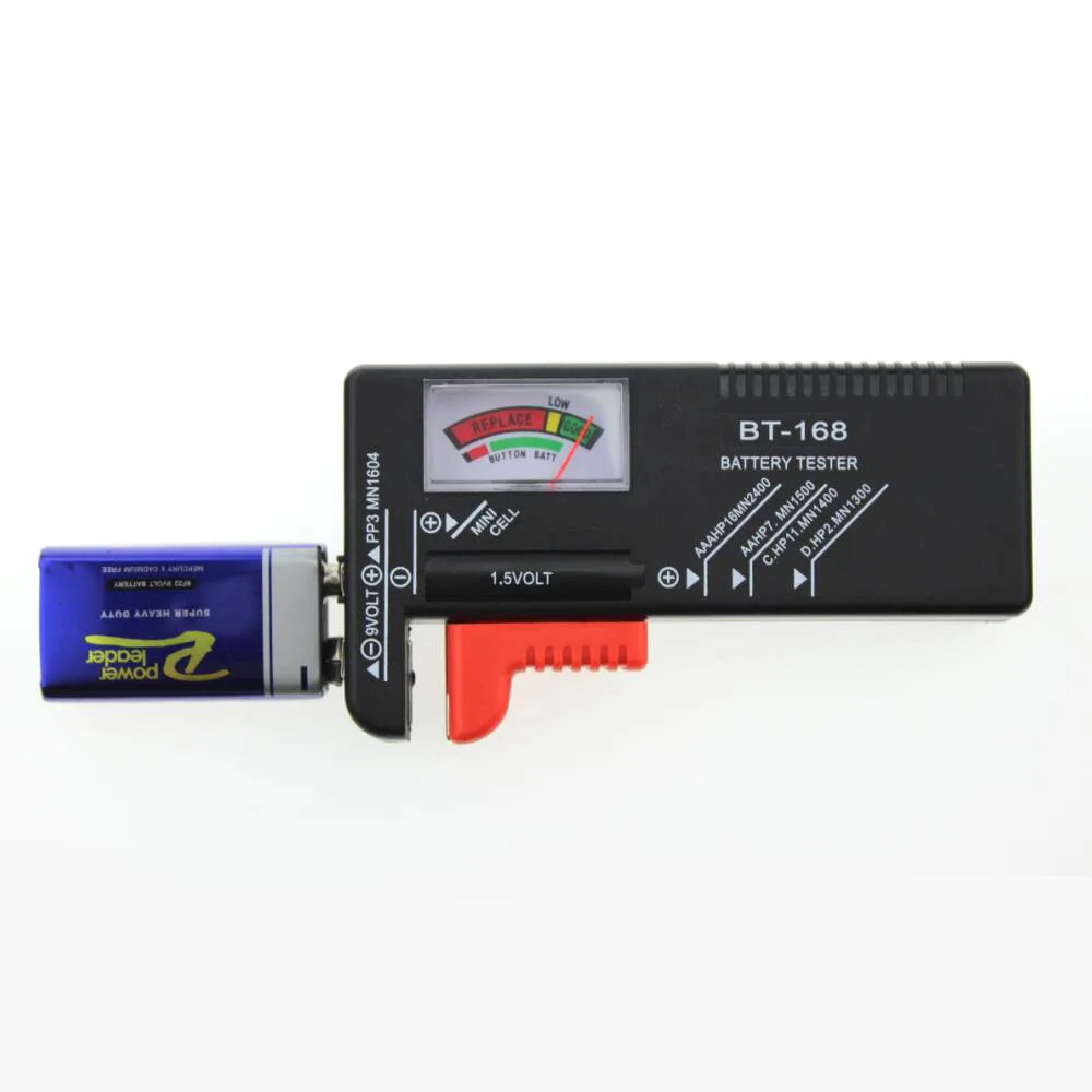 BT-168 AA/AAA/C/D/9V/1.5V batteries Tester  Universal Button Cell Battery Colour Coded Meter Indicate Volt Tester Checker BT168D