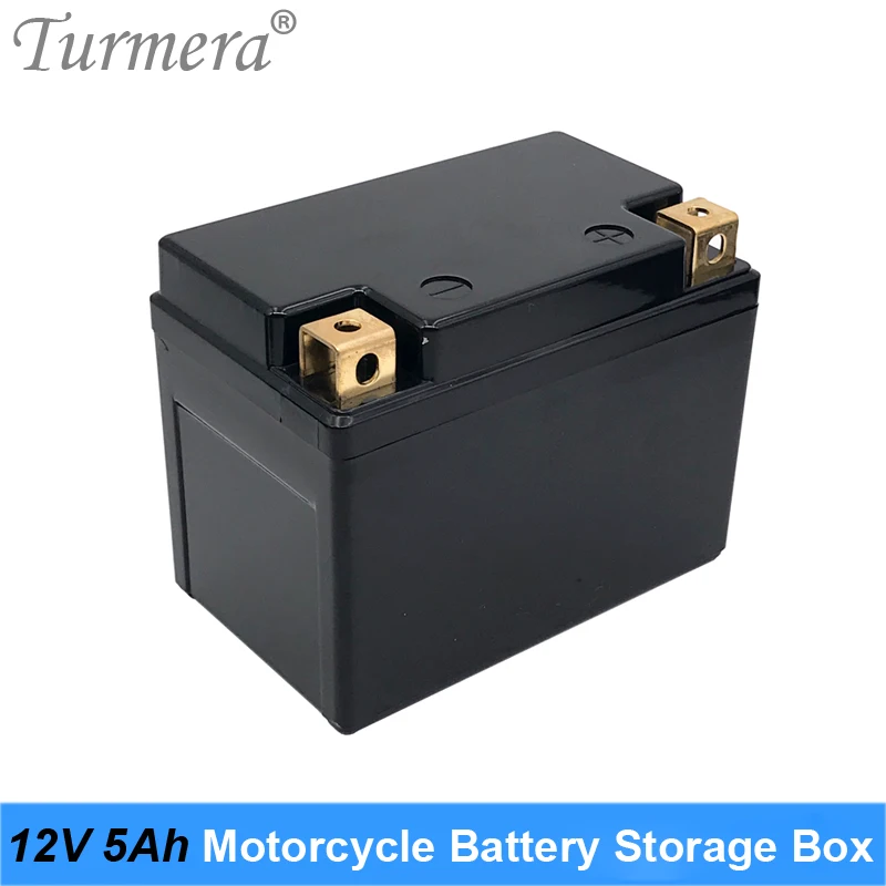 Turmera 12V 5Ah 6Ah Motorcycle Battery Storage Battery Box Can Hold 10Piece 18650 Li-ion Battery or 5Piece 32700 Lifepo4 Battery