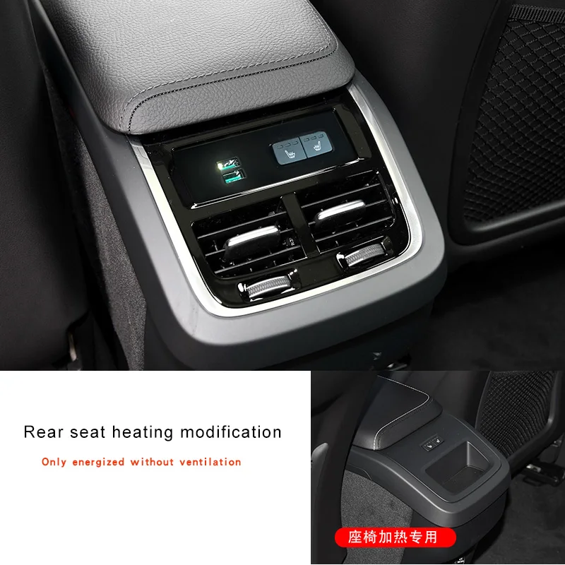 For Volvo xc60 xc90 s60 v60 v90 rear seat heating USB charging modified car accessories decoration