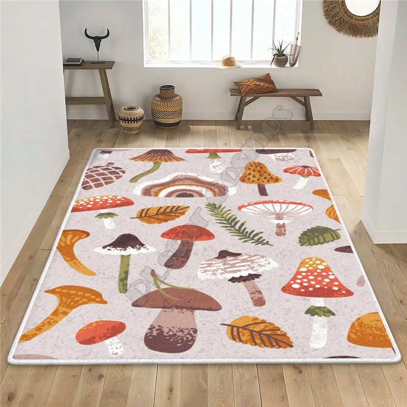 Mushroom Rug 3D All Over Printed Rug Mat Rugs Anti-slip Large Rug Carpet Home Decoration