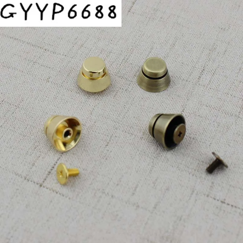 

Copper 14*10mm flat spikes metal studs rivets screwback spots metal hardware for bags button metal engraved rivet wholesale