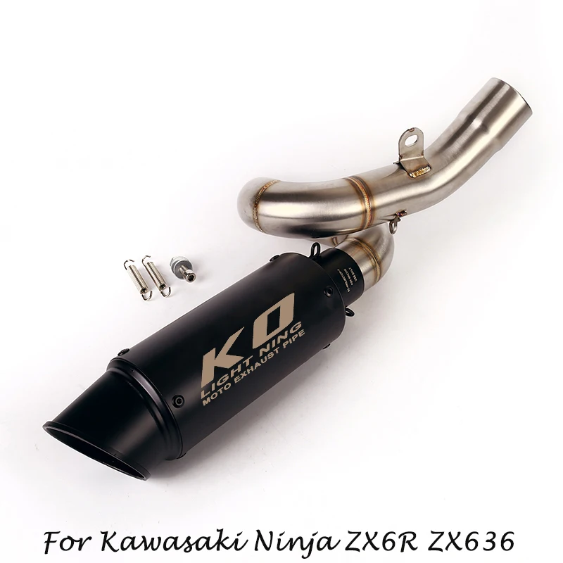 

For Kawasaki Ninja ZX6R ZX636 2009-2020 Motorcycle Exhaust Muffler Vent Tube Mid Link Connect Pipe Set System