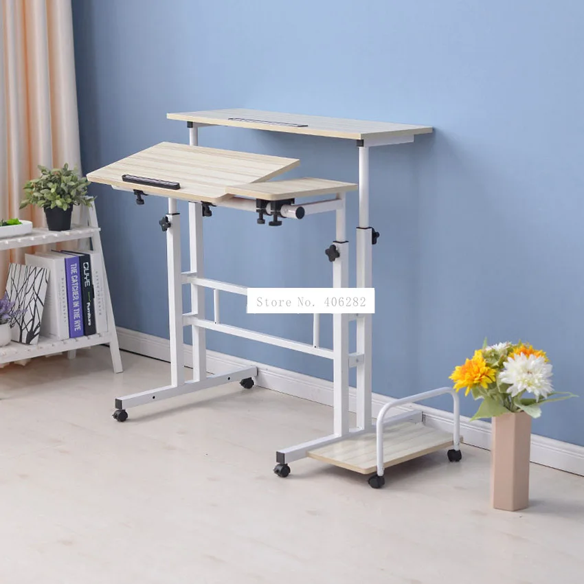 Height Adjustable Simple Standing Laptop Desk Notebook/Monitor Holder Stand Modern Sit/Stand Computer Desk With Keyboard Tray