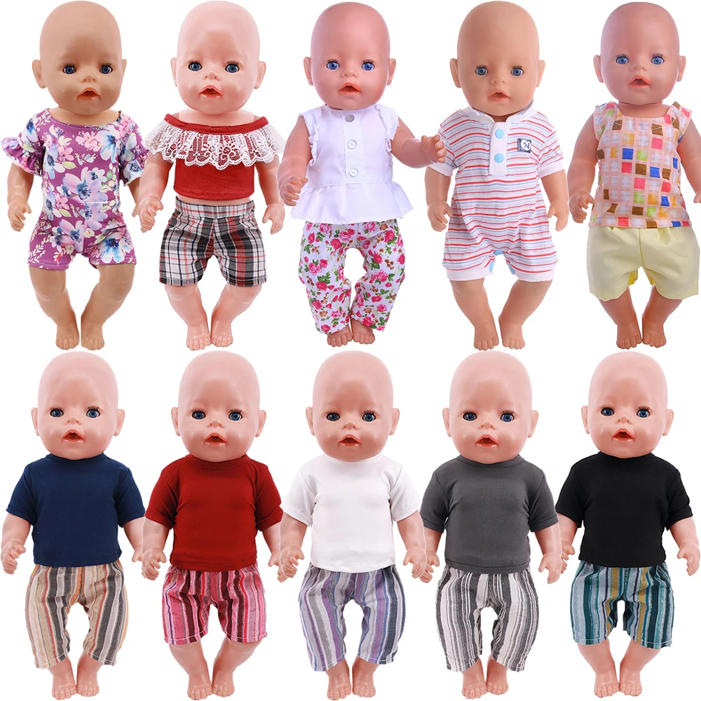 43 cm Baby New Born Clothes For 18 Inch American Doll Girl Toy 17 Inch Baby Reborn Doll Clothes Accessories Our Generation