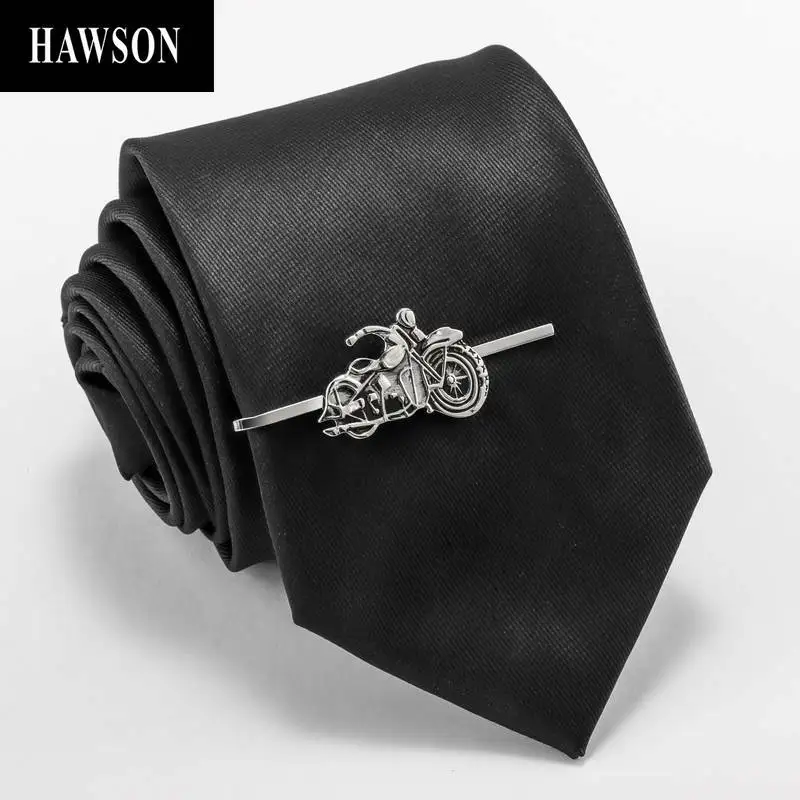 HAWSON Motorcycle Pattern Tie Clip for Men, Tie Bar for Young Boy, Tie Bar Clip, Mens Gift Fashion Jewelry