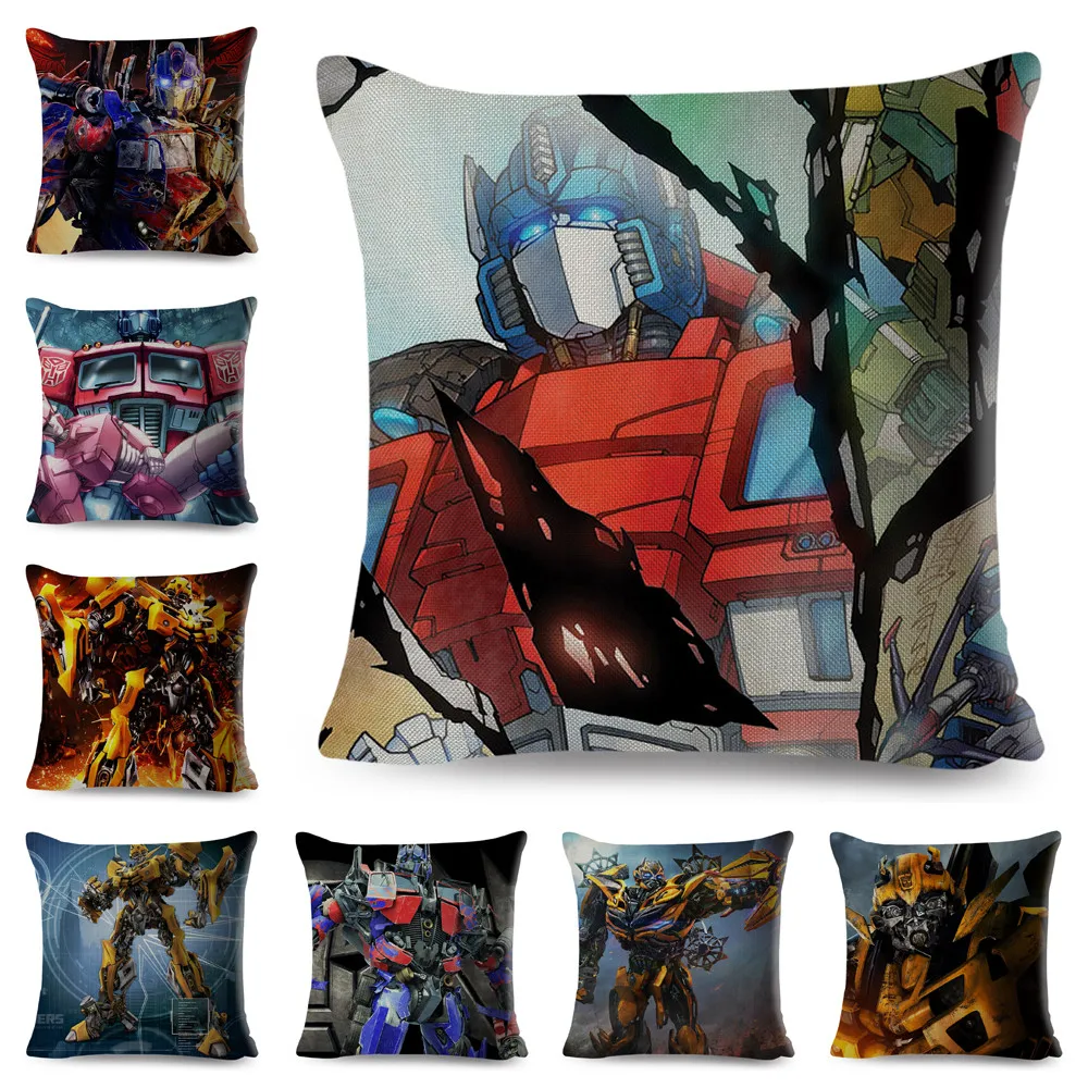 Classic Movie  Pillowcase Cushion Cover for Sofa Home Car Decor Cartoon Transformation Polyester Pillow Case 45x45cm