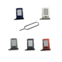 For Apple iphone 12 Dual SIM Card Tray Sim Card Holder With Free Eject Pin Silver Black Blue Red Green Purple Color