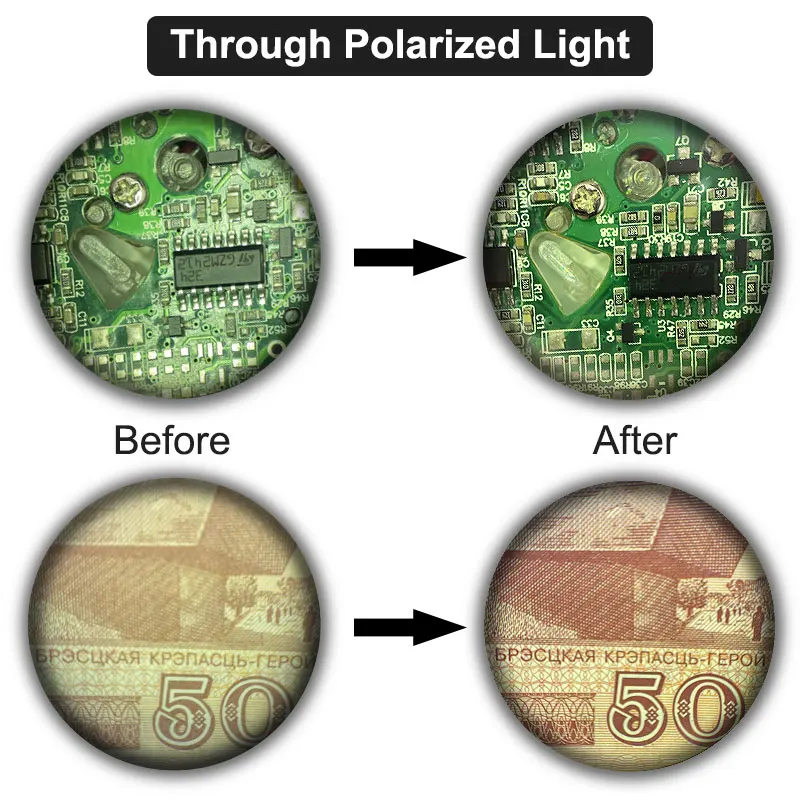 Microscope LED Ring Light Microscope Illuminators Diameter 62mm with Polarizer for Industrial Microscope Camera Light Source