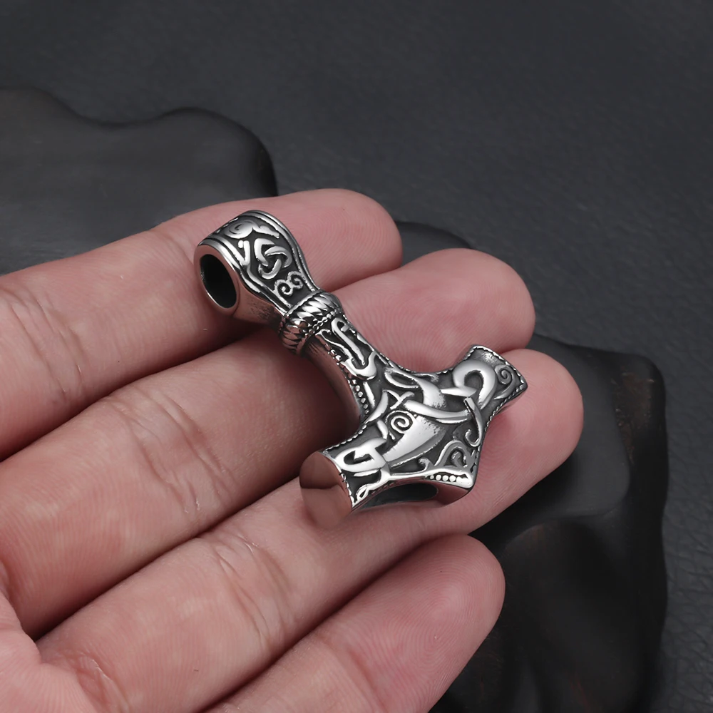 Stainless Steel Curved Viking Hammer Connector Polished Pendant DIY Bracelet Accessories Jewelry Making Supplies
