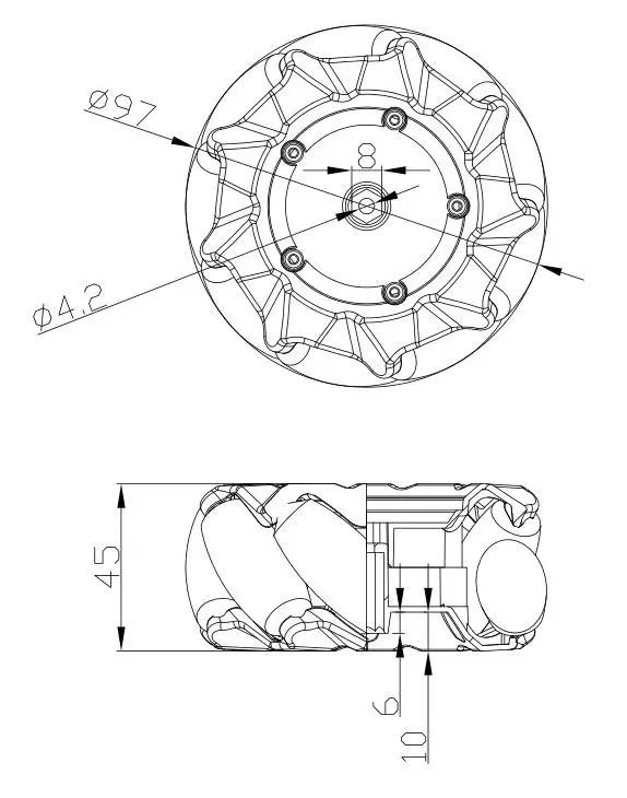 15KG Big Load 96mm High Hardness Plastic Mecanum Wheel Omni-directional Smart Robot Car with 6mm hubs for Arduino Rasbperry Pi