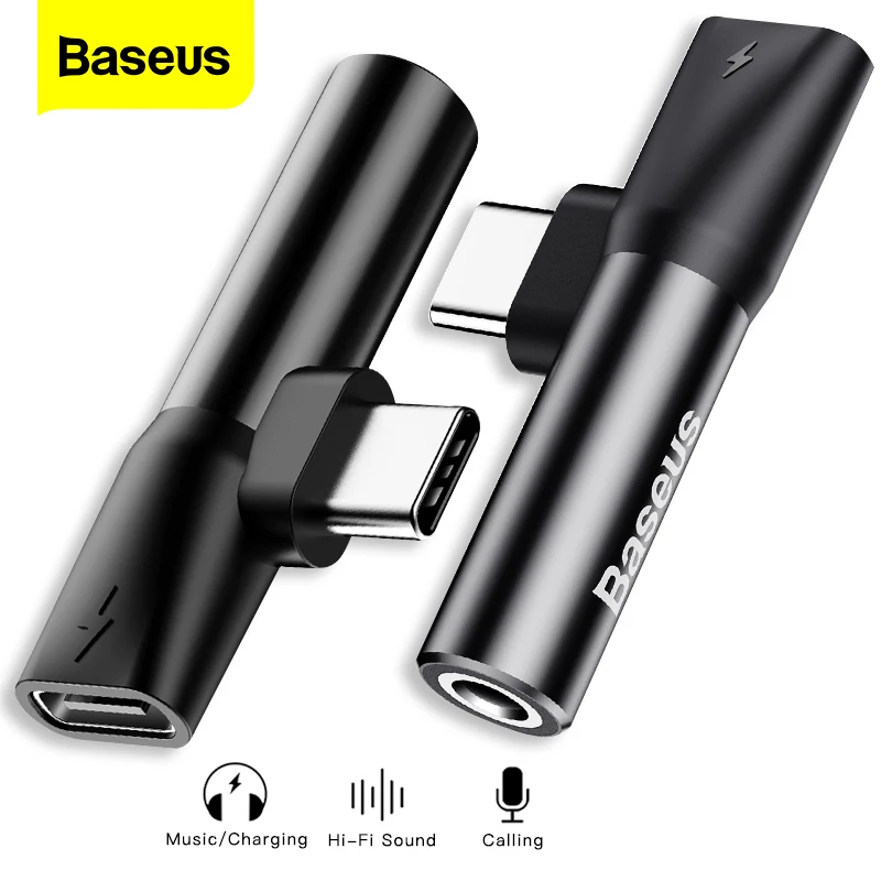 Baseus USB Type C to 3.5mm Jack Adapter For Xiaomi Mi 10 Huawei P40 P30 Type-C OTG Charging Cable Jack 3.5mm Earphone Extension